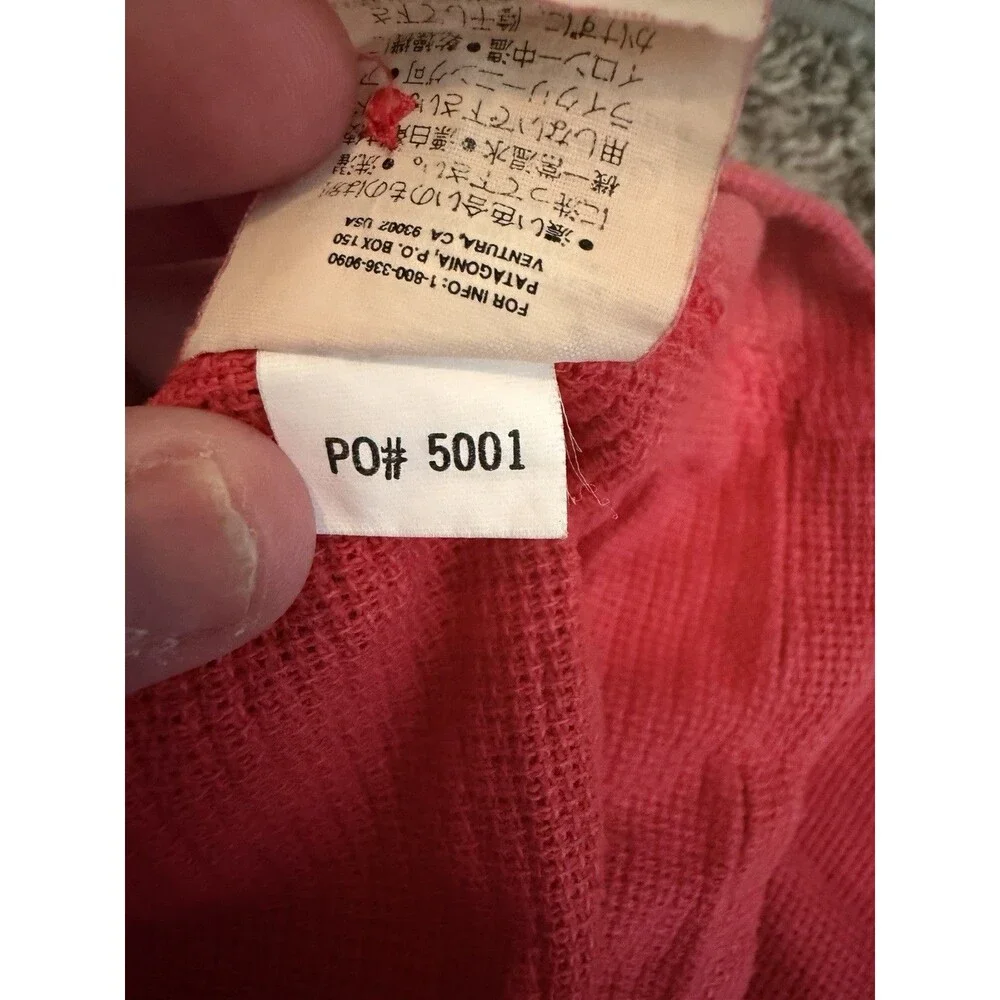 Patagonia Polo Shirt Mens Large Made in Hong Kong Short Sleeve Coral Red VTG